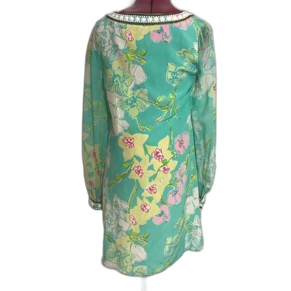 Lilly Pulitzer Madly Glamorous Harper Beaded Shift Dress 100% Silk Women Size 6 - Picture 14 of 15
